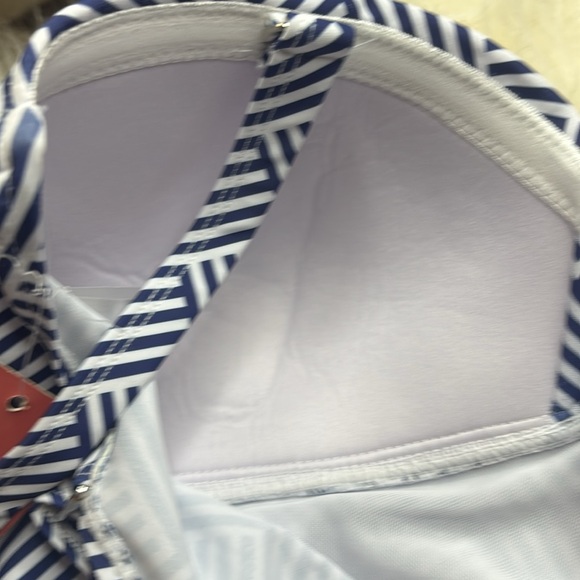 🆕 Noon Swim 
 Built in Bra 
Blue and white stripes 
No Hygienic Strip - Picture 3 of 6